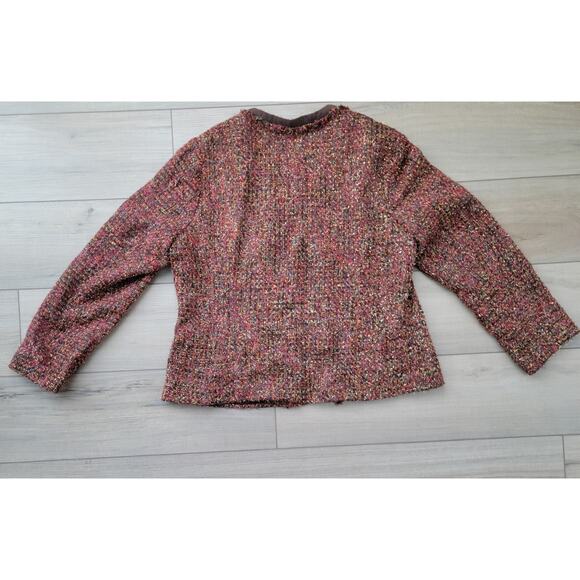 Chico's Rainbow Shine Vikey Wool Blend Multicolor Blazer Jacket Women Sz 2 / L - Picture 6 of 16